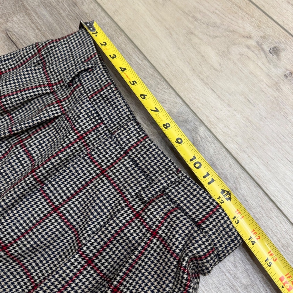 Vintage 100% Wool Pleated Slacks Plaid Houndstooth Academia Trousers Twee 6 - Picture 11 of 14